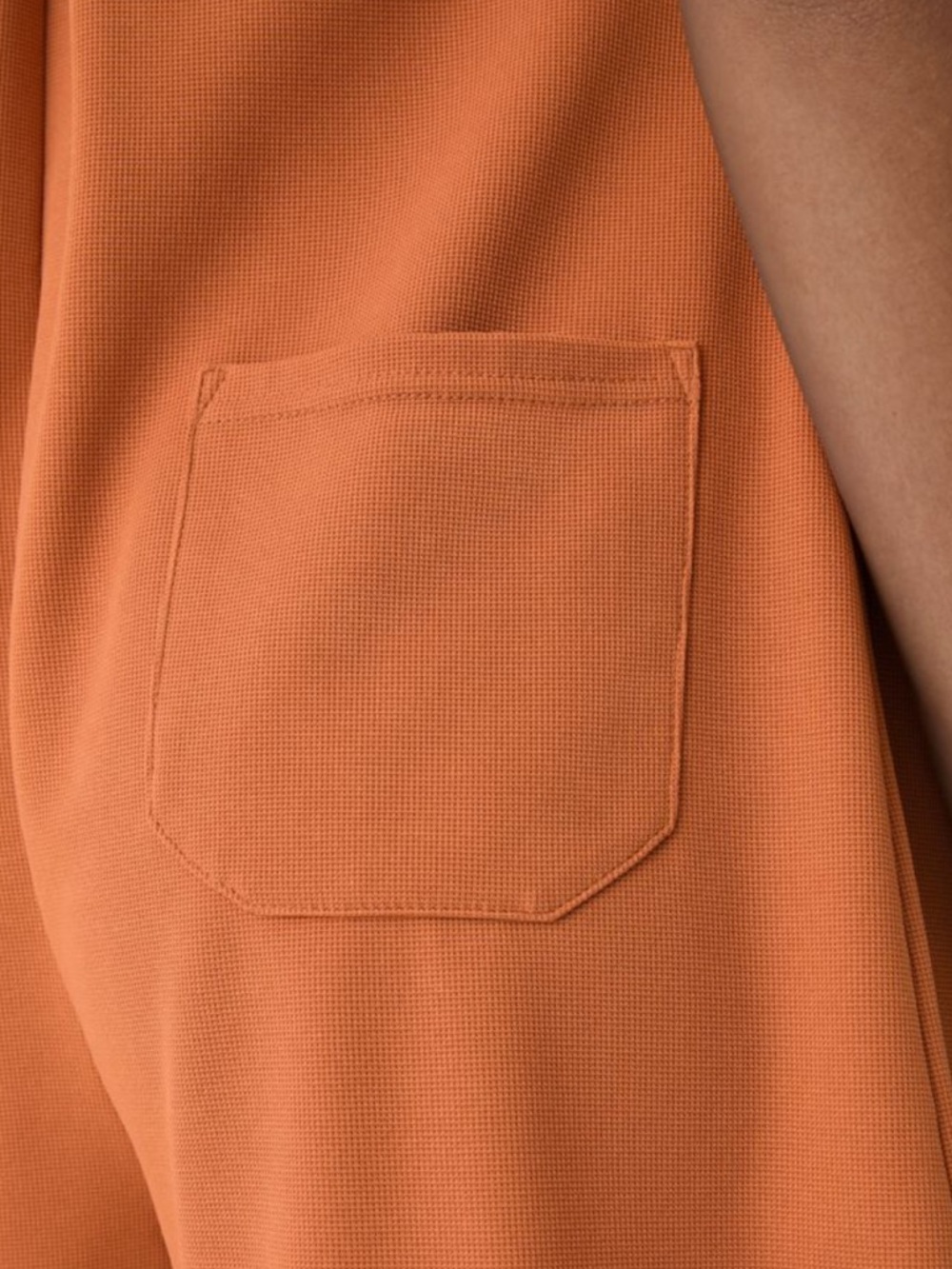 Halara Pockets Waffle Casual Short Overalls Orange - Picture 7 of 8